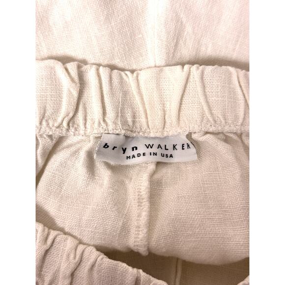 Bryn Walker Pants XS Womens White Linen Wide Leg Crop Langenlook Cargo - Picture 6 of 8